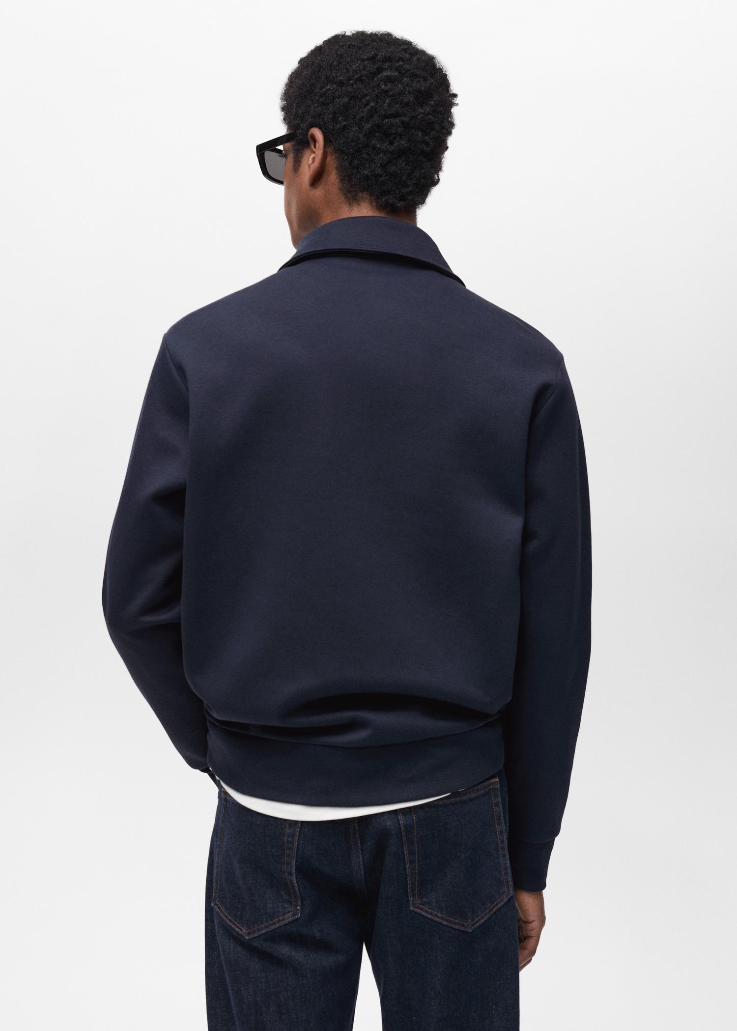 Regular-fit cotton sweatshirt with zipper - Men | MANGO USA Product Image