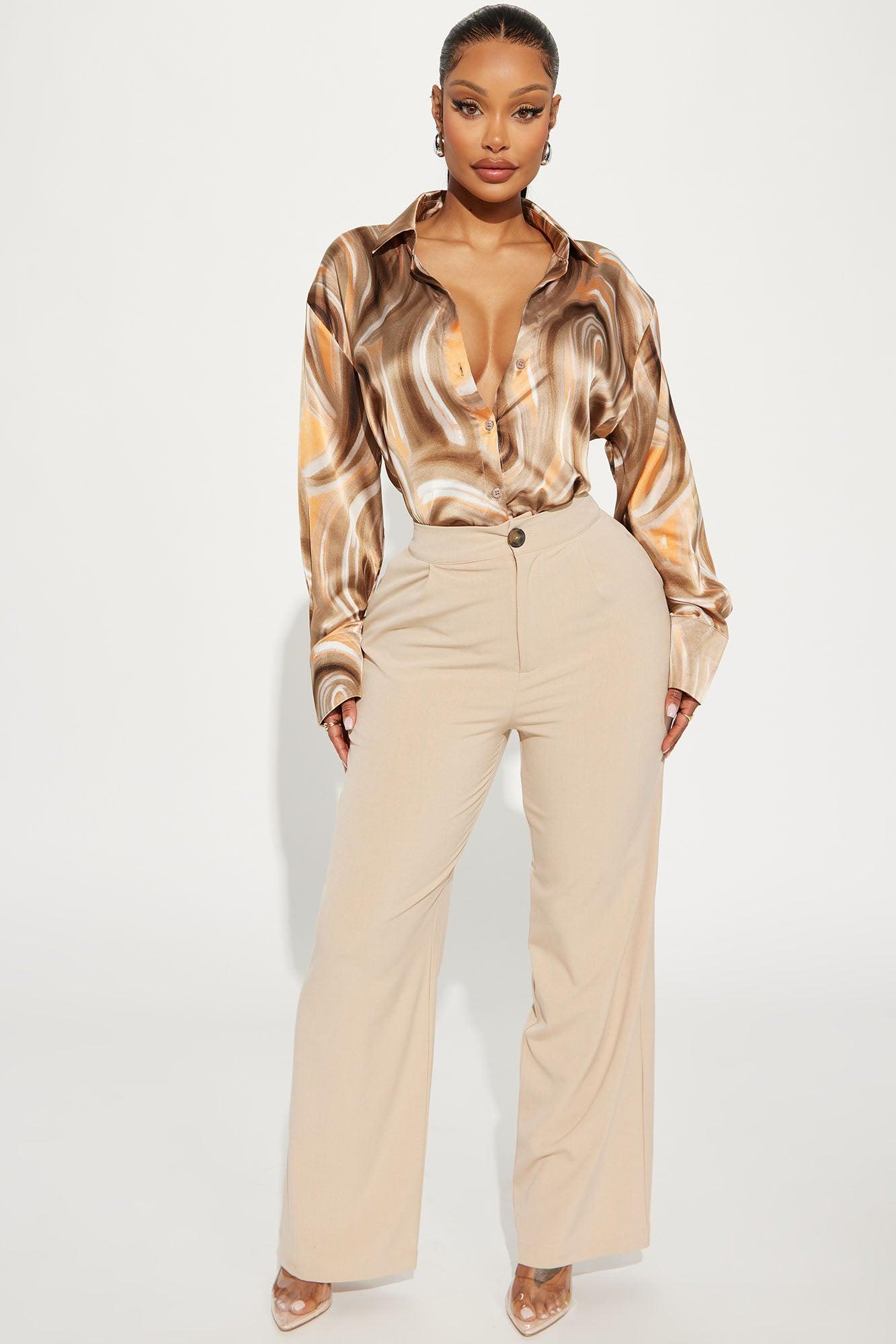 Sycamore Satin Shirt - Brown/combo Product Image