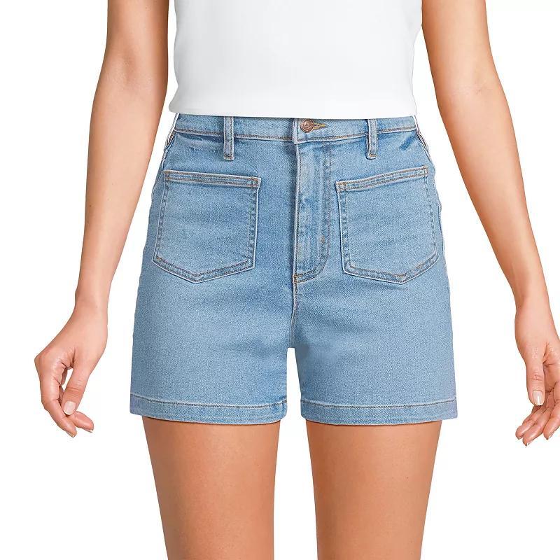 Womens Lands End Recover High Rise 5-in. Inseam Jean Shorts Mellow Blue Product Image