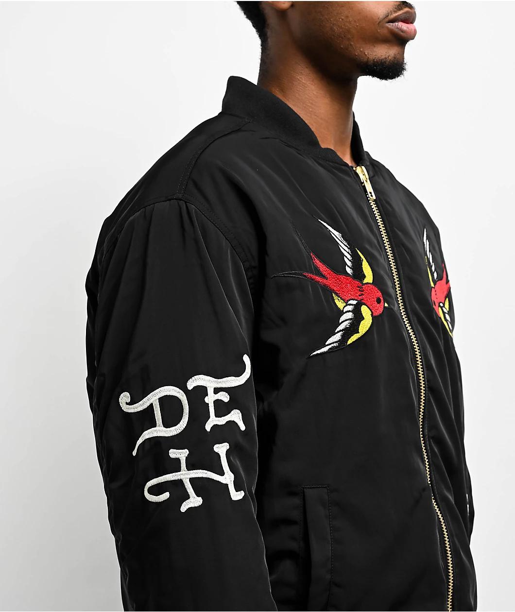 Ed Hardy LKS Skull Black Bomber Jacket Product Image