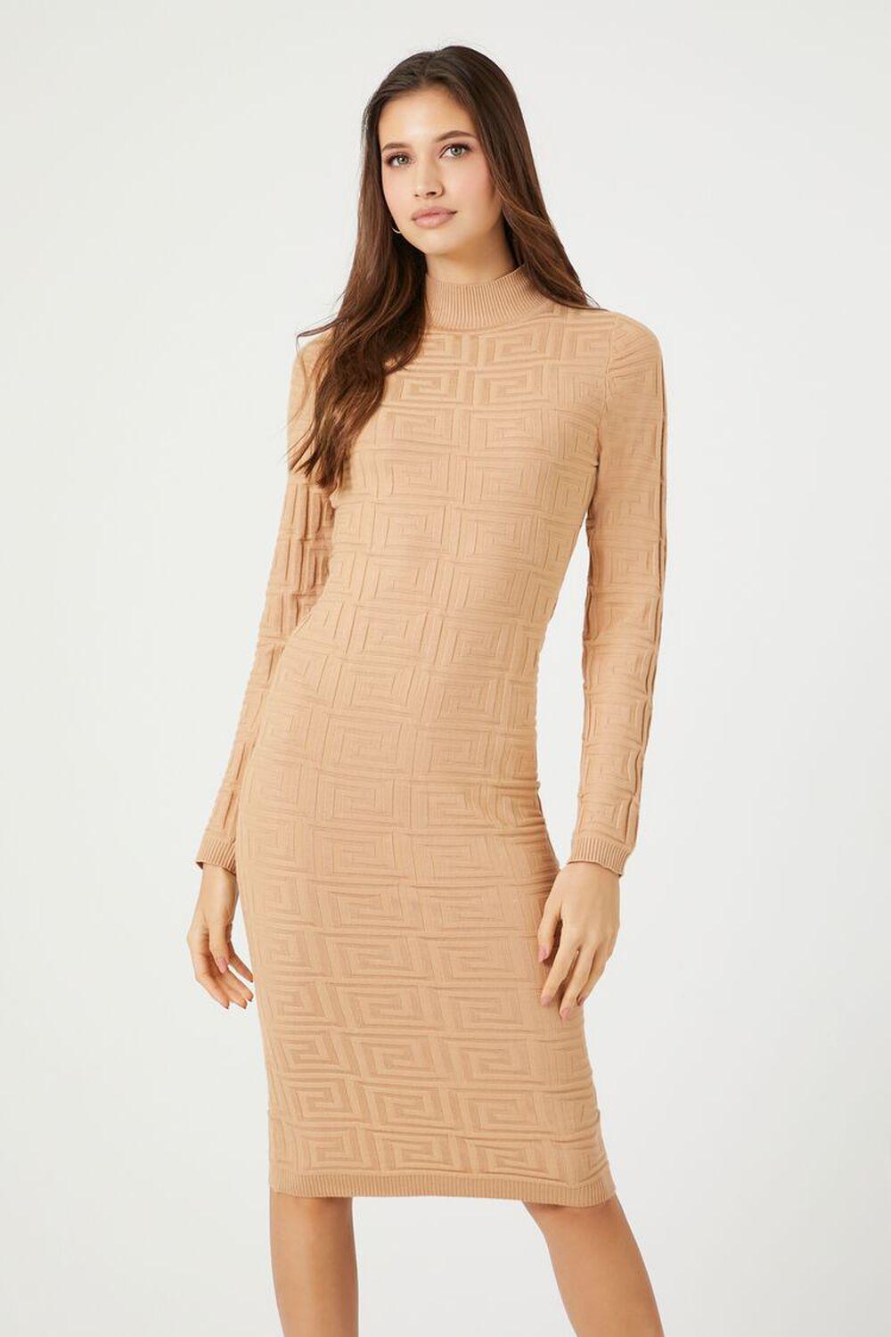 Jacquard Geo Midi Dress | Forever 21 Product Image