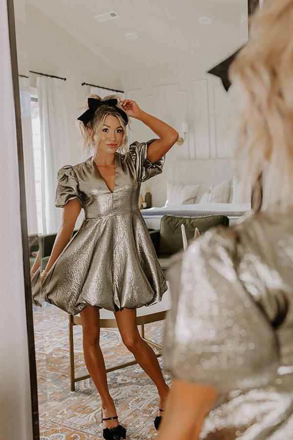 Midnight Sparkle Metallic Mini Dress Product Image