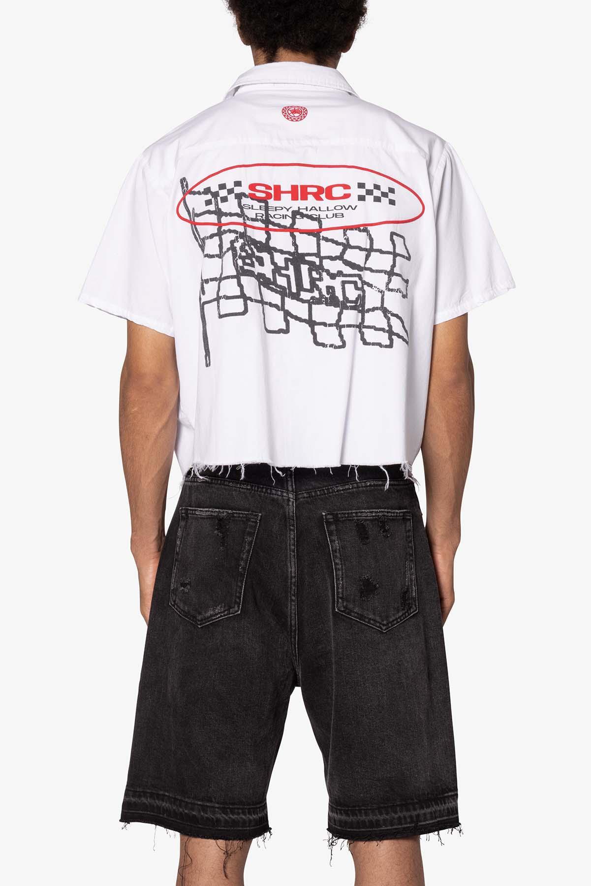 SHRC Checkered Flag Cropped Shirt - White Product Image
