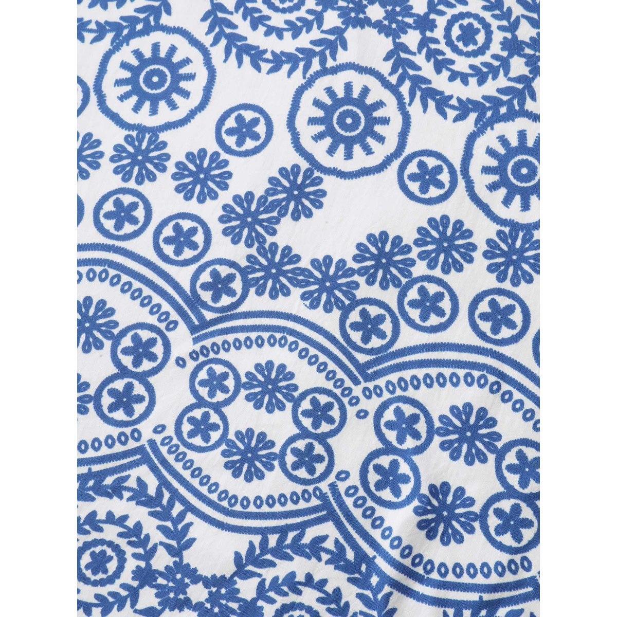Plus Size Geometric Print Pockets Flowy Midi Dress DarkBlue Women Heart neckline Cap Sleeve Curvy BloomChic 26/4X Product Image