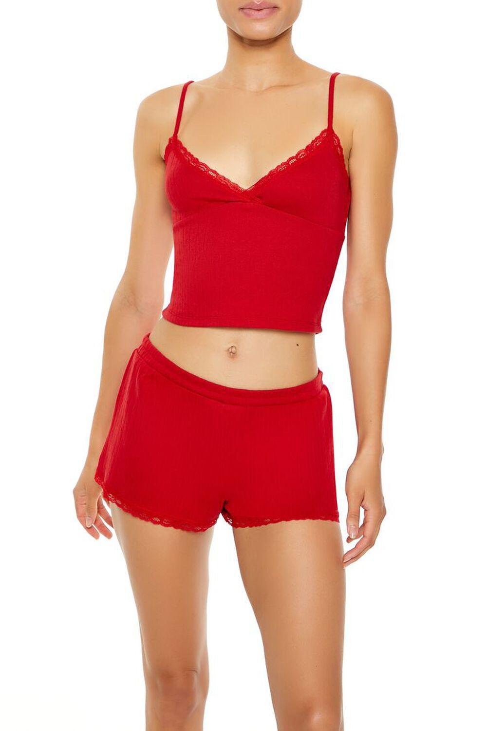Cropped Cami & Shorts Pajama Set | Forever 21 Product Image