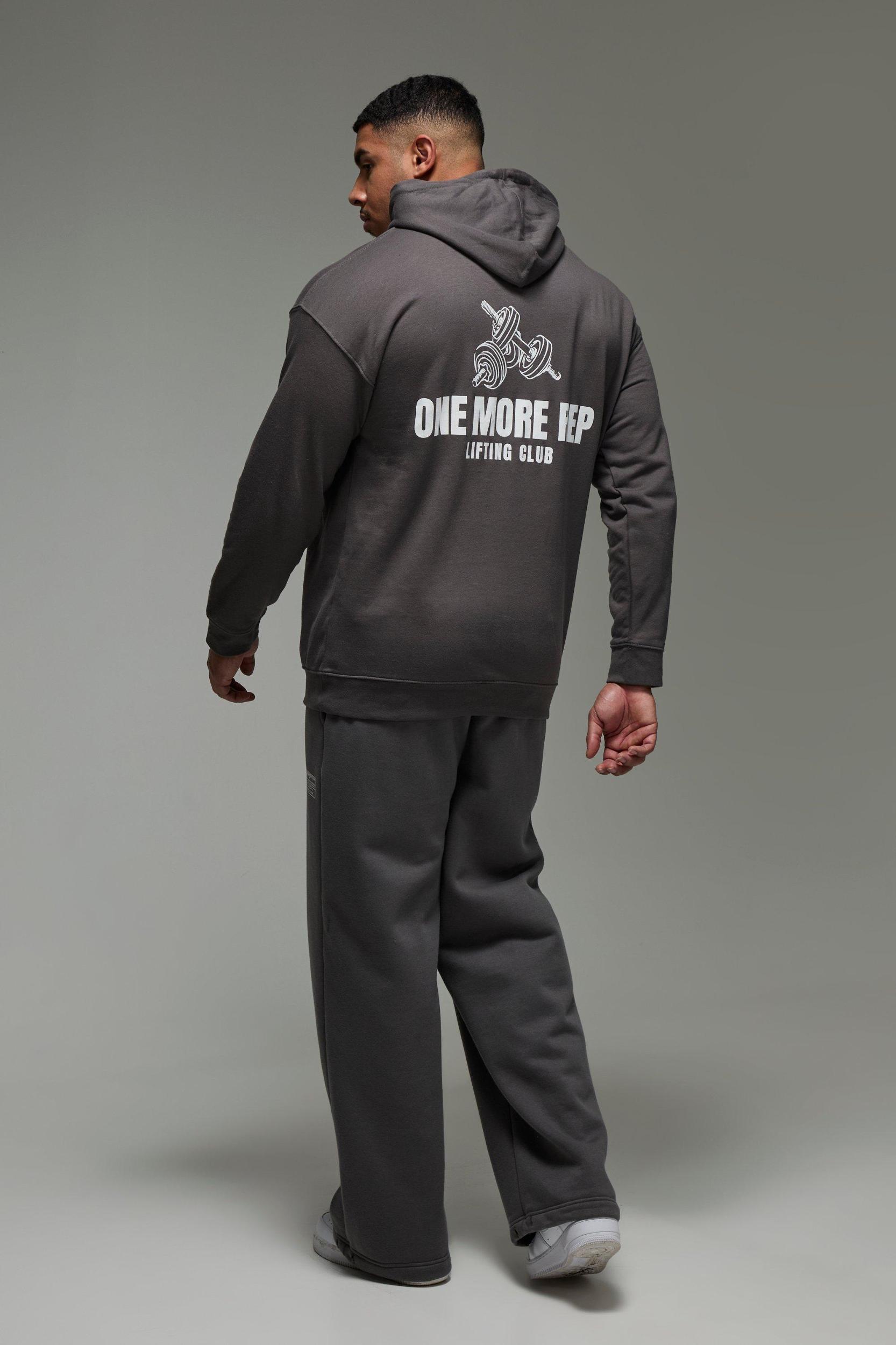 Man Active One More Rep Oversized Hoodie | boohooMAN USA Product Image