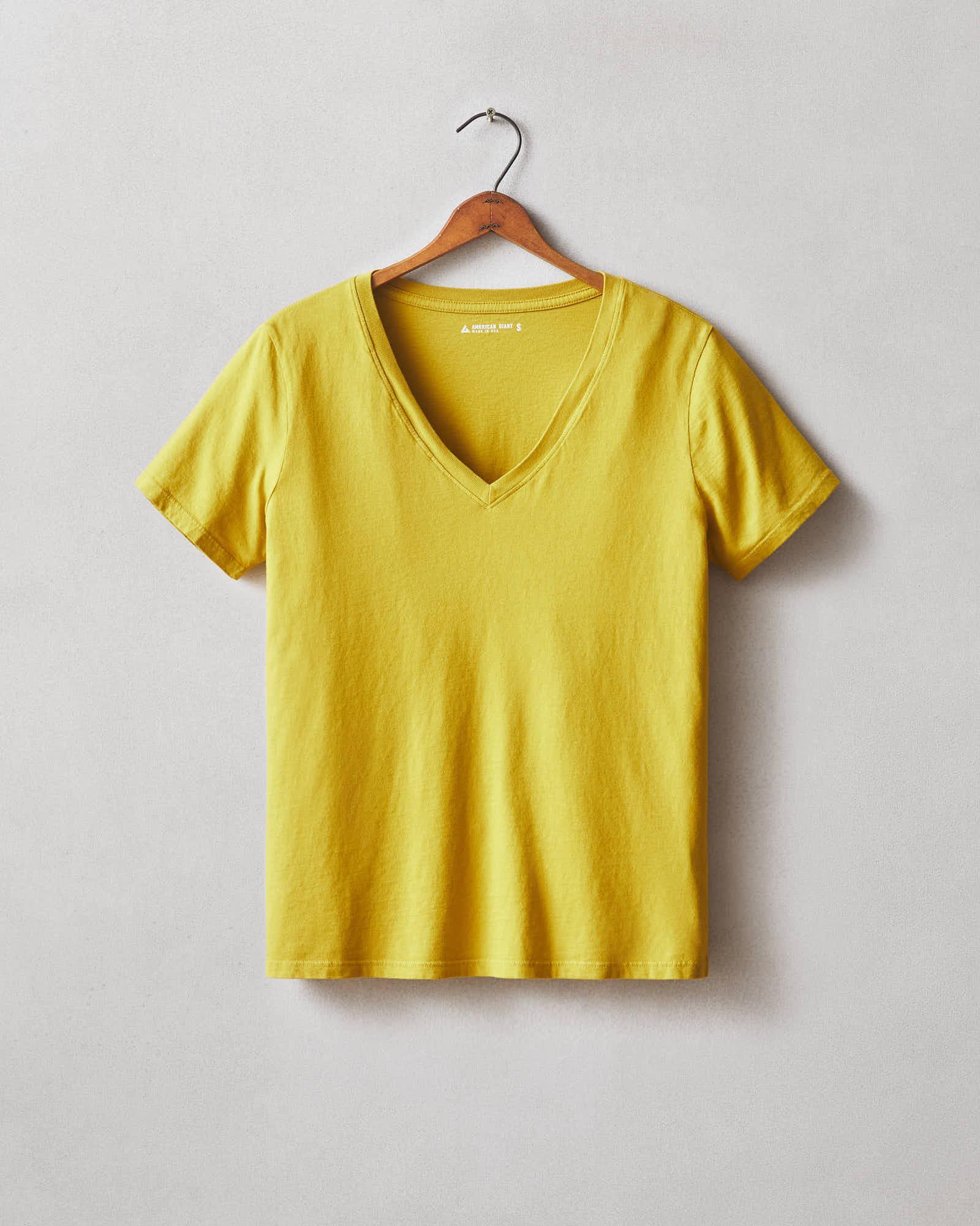 Classic Cotton V-Neck Tee - Golden Palm Product Image
