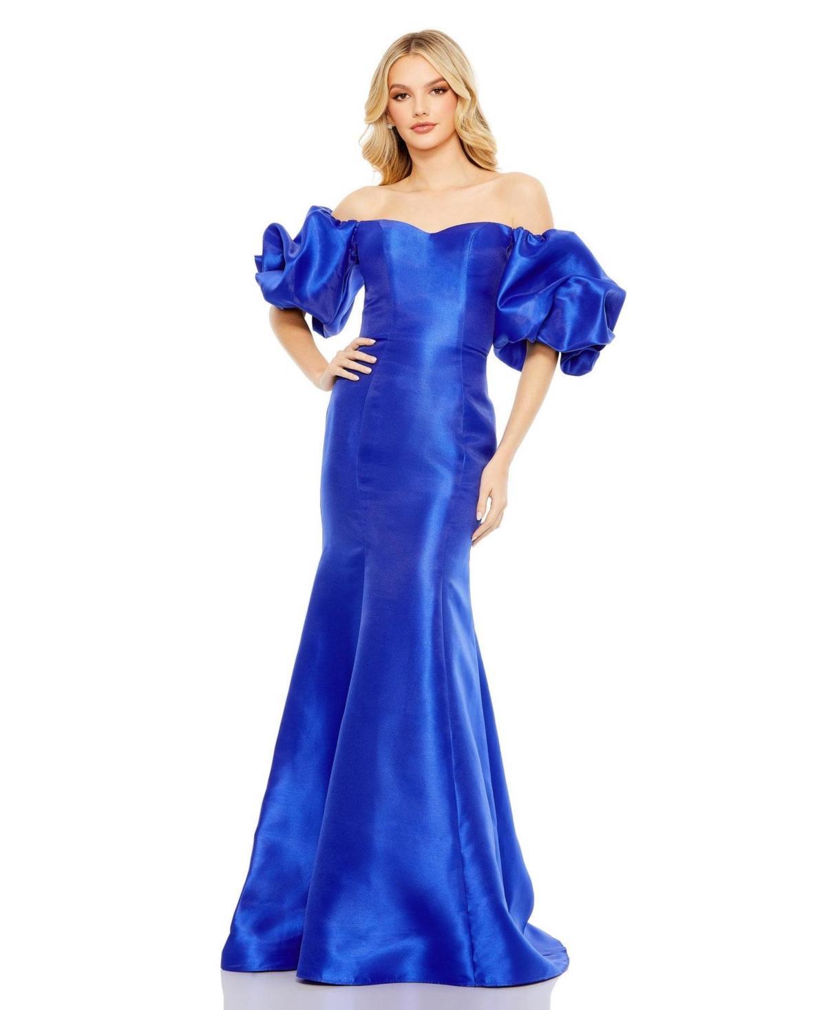 Womens Sweetheart Off-The-Shoulder Puff-Sleeve Gown Product Image