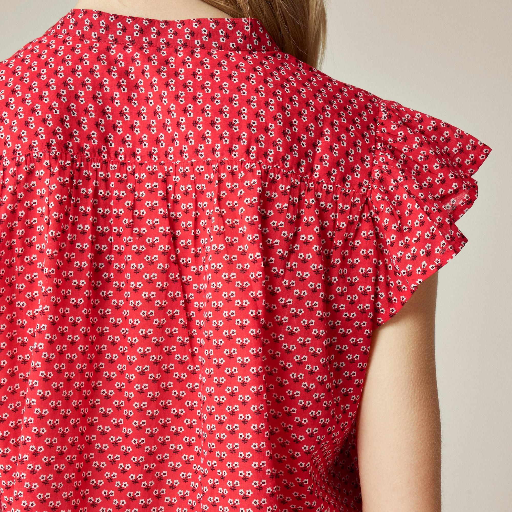 Flutter-sleeve button-up shirt in cotton voile Product Image