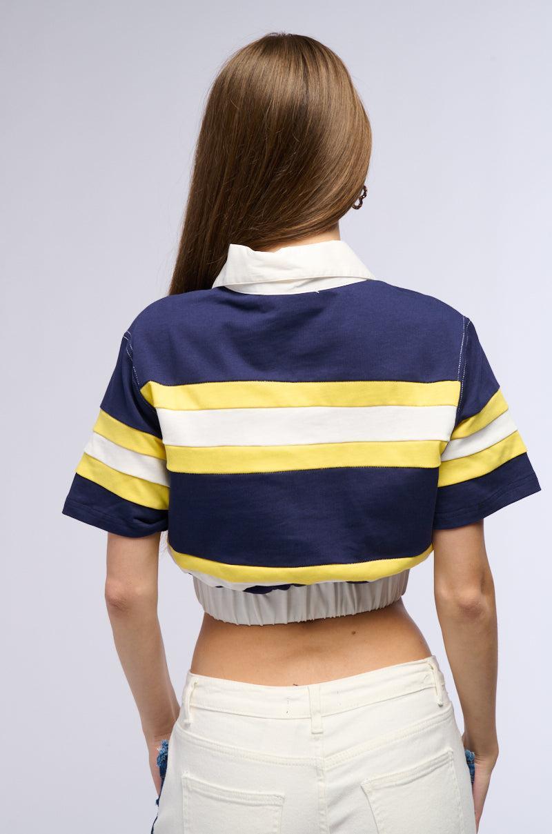 RAINA CROPPED SHORT SLEEVE COLLARED SHIRT Product Image