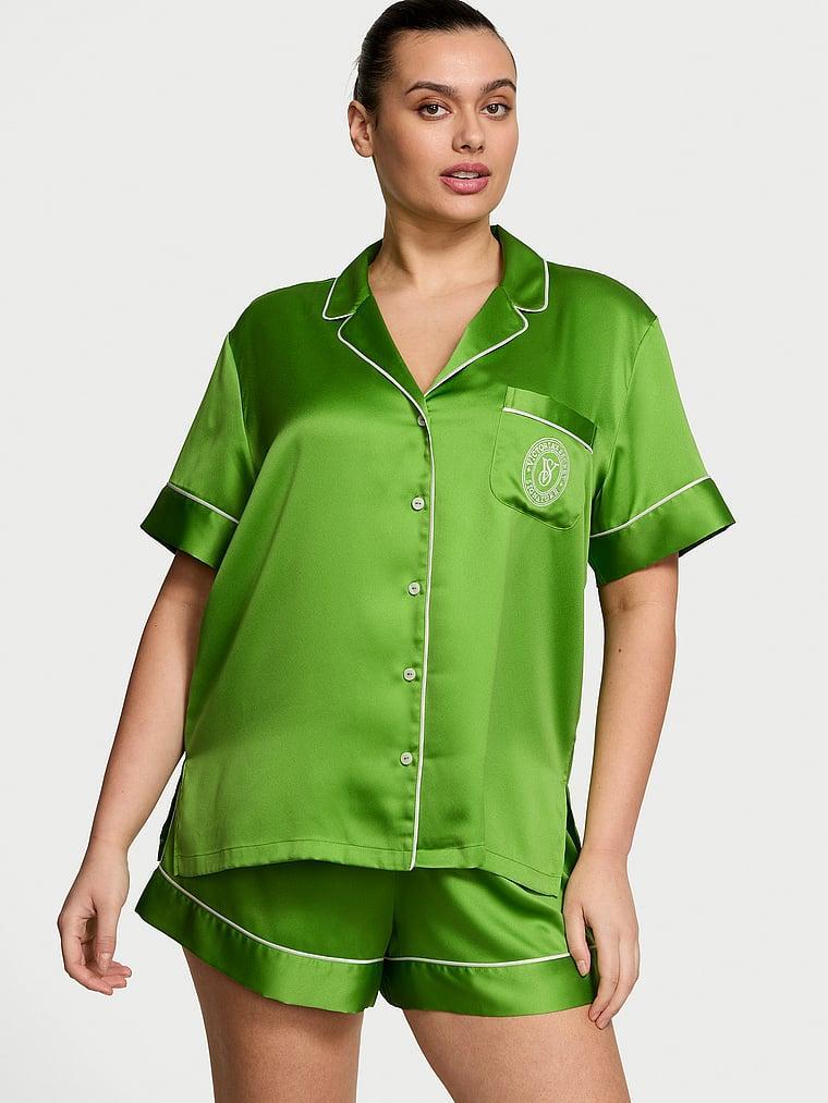 Glazed Satin Long Pajama Set Product Image