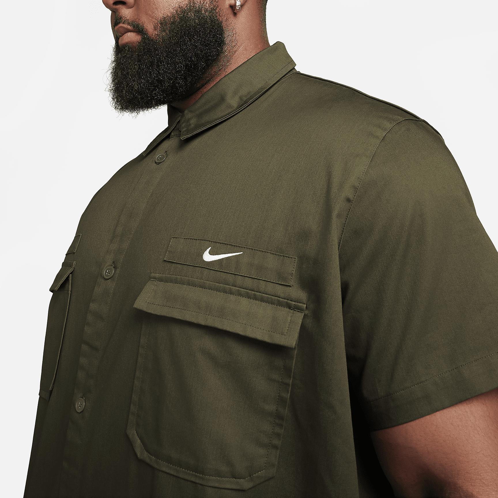 Nike Life Men's Woven Military Short-Sleeve Button-Down Shirt Product Image