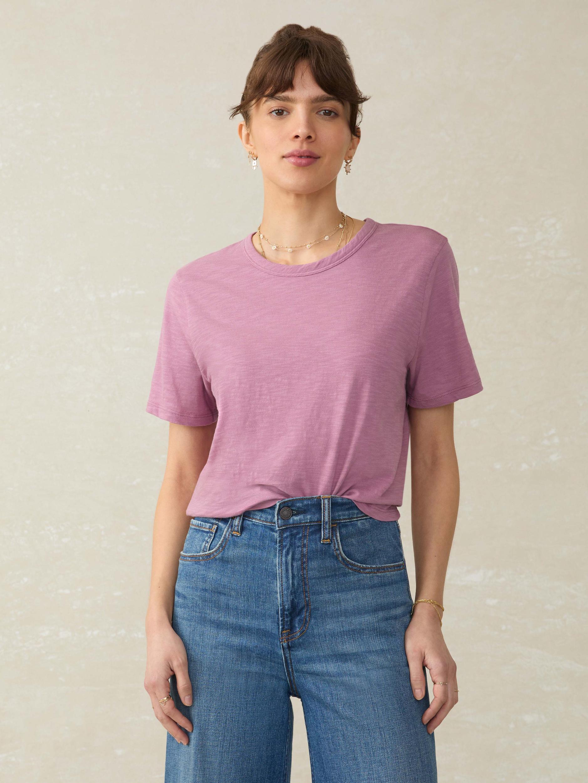 Sunwashed Regenerative Essential Tee - Weathered Orchid Female Product Image