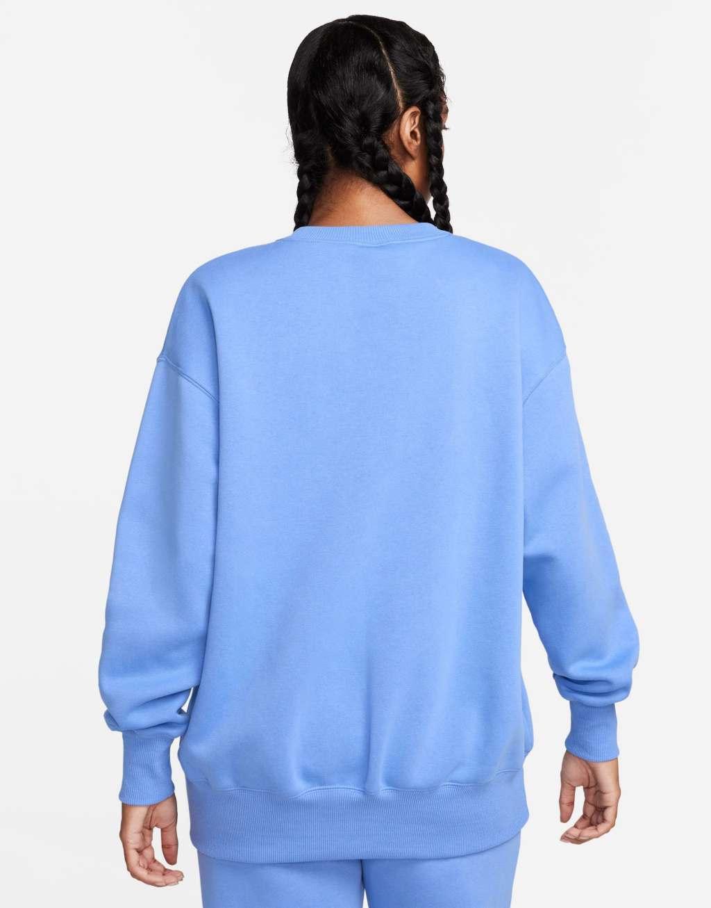 Nike Phoenix Fleece oversized sweatshirt in blue Product Image