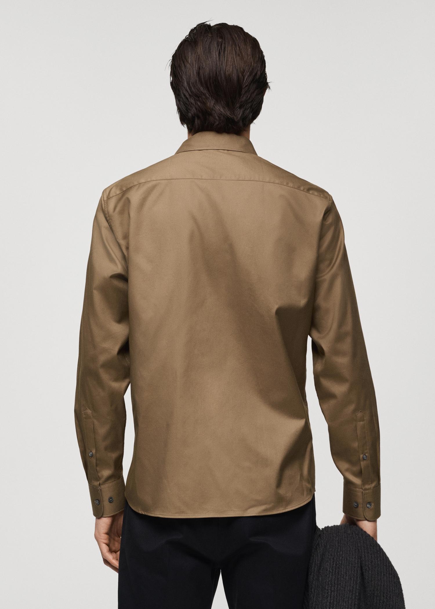 100% cotton twill regular-fit shirt - Men | MANGO USA Product Image