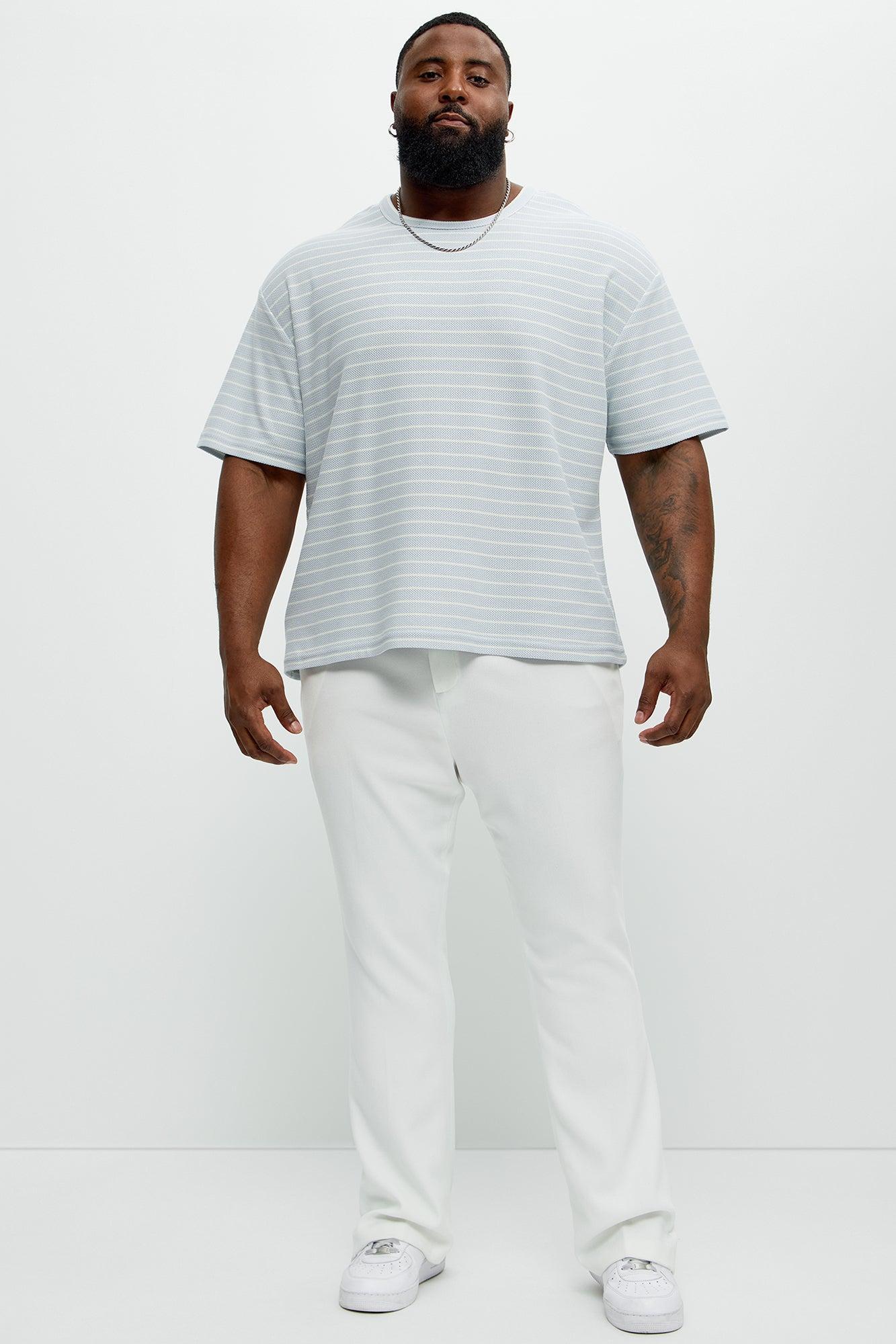 Denton Texture Striped Knit Relaxed Tee - Blue/combo Product Image