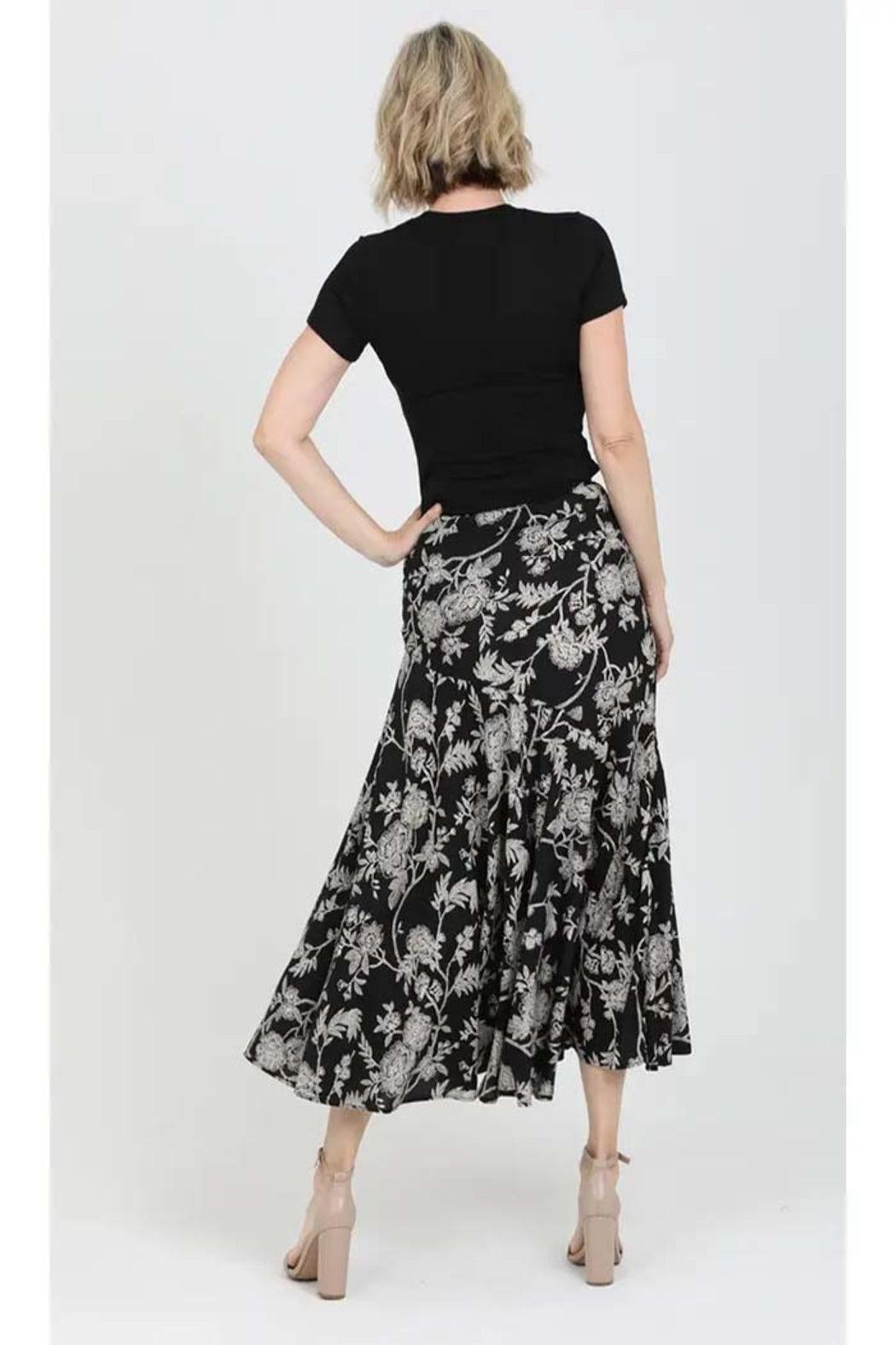 Printed Bias Cut Maxi Skirt Product Image