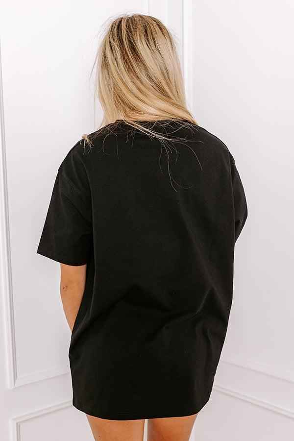The Final Touch Down Sequin Oversized Tee in Black Product Image
