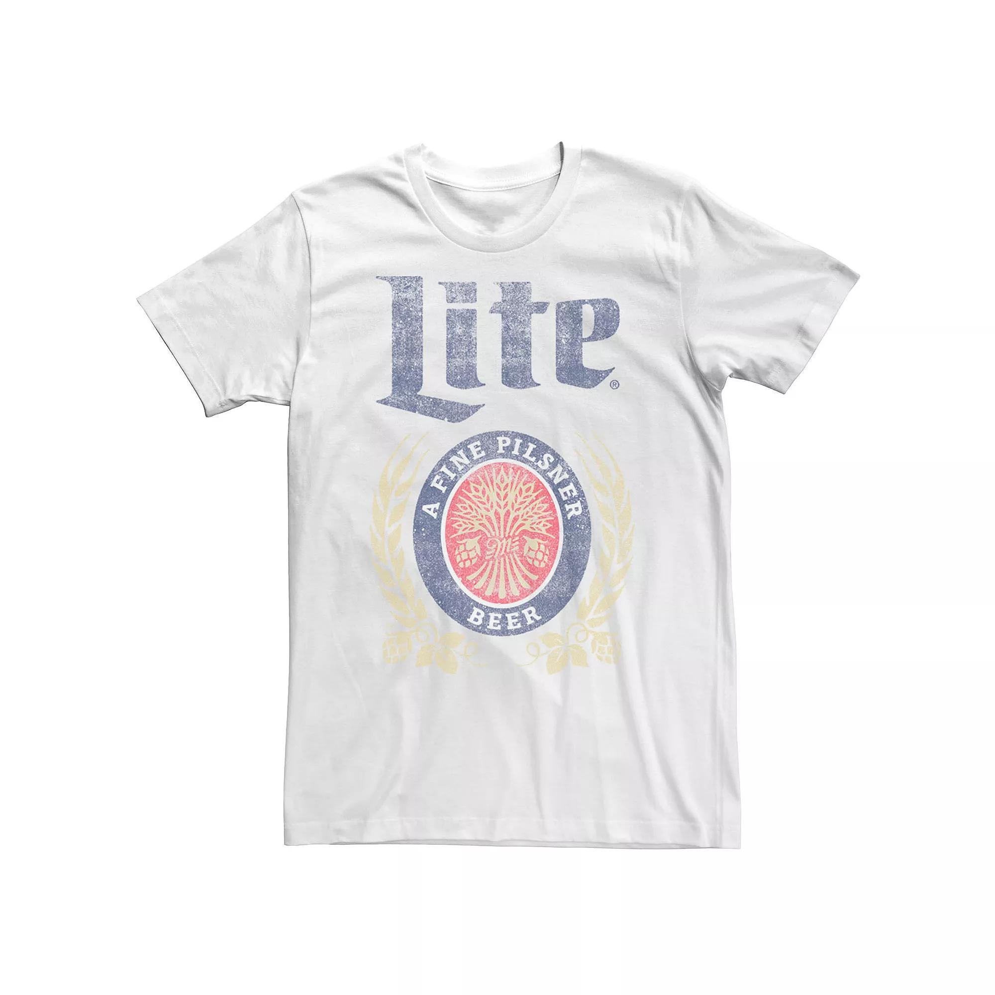 Big & Tall Miller Coors A Fine Plisner Beer Logo Tee, Men's, Size: 5XL, White Product Image