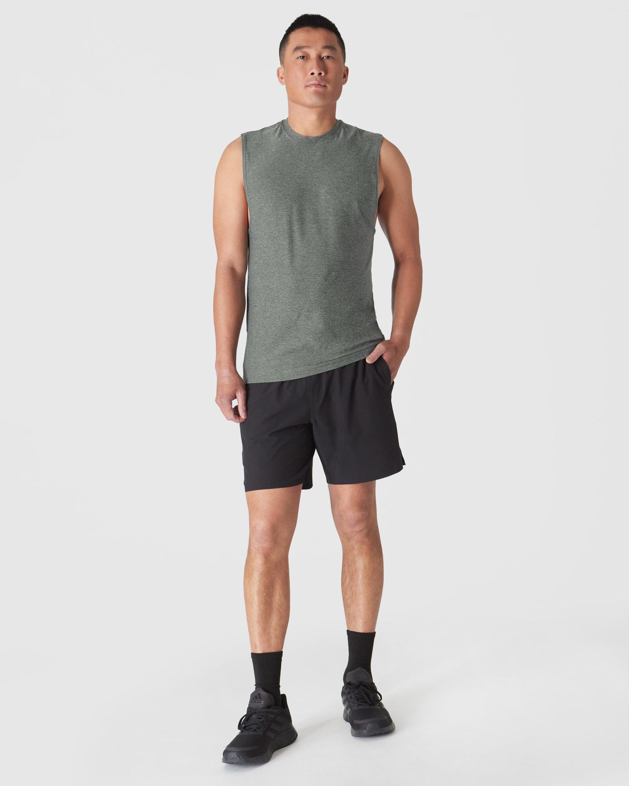 Heather Forest Sleeveless Active Muscle Tee Product Image