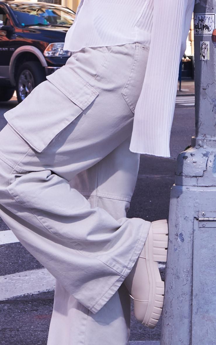 Washed Stone Low Rise Baggy Boyfriend Cargo Jeans Product Image