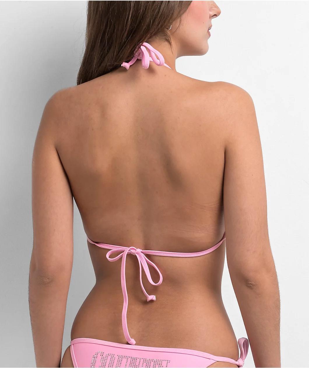 FB County Rhinestone Pink Bikini Top Product Image