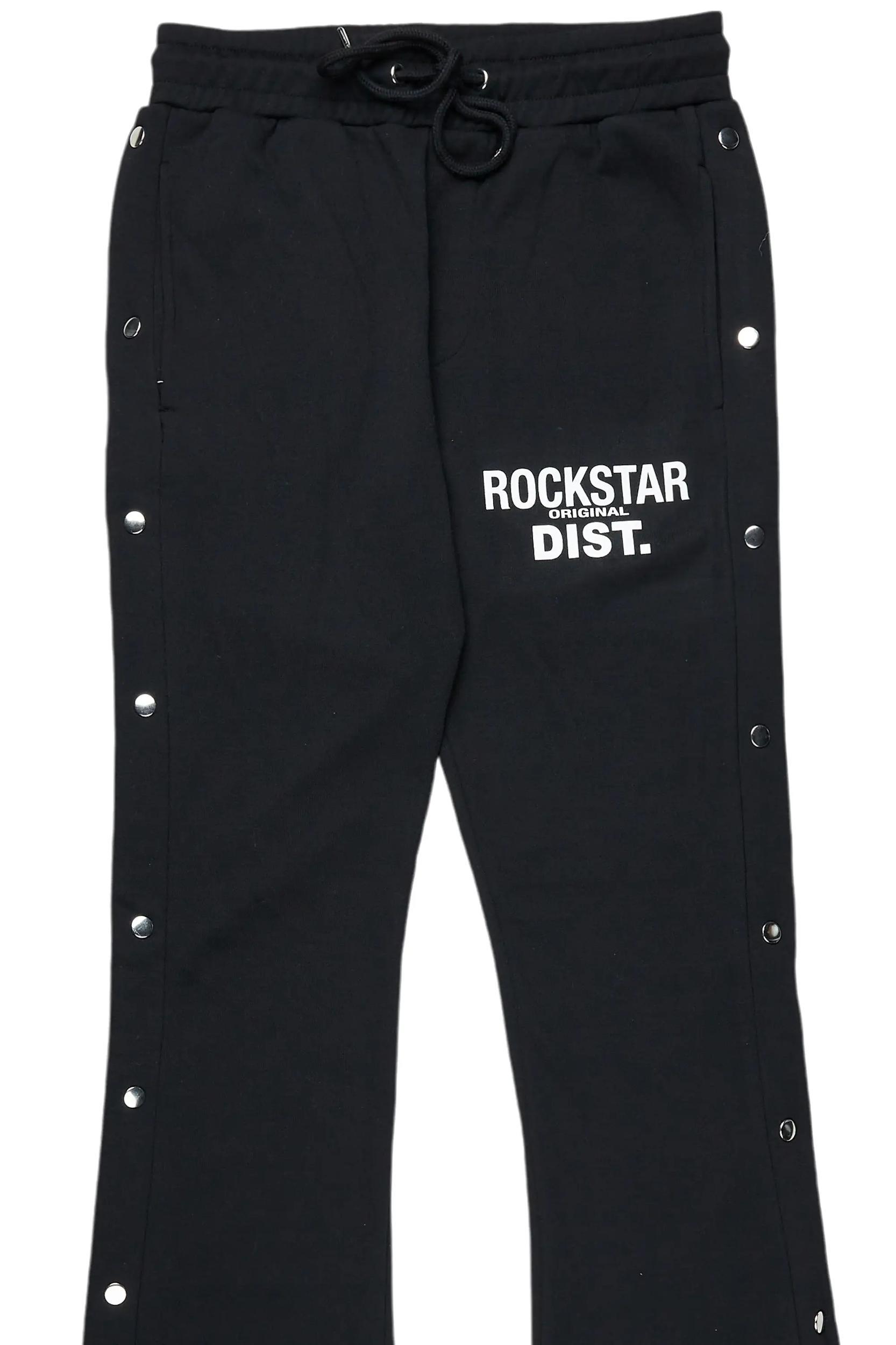 Alpine Black Baggy Snap Button Pant Male Product Image