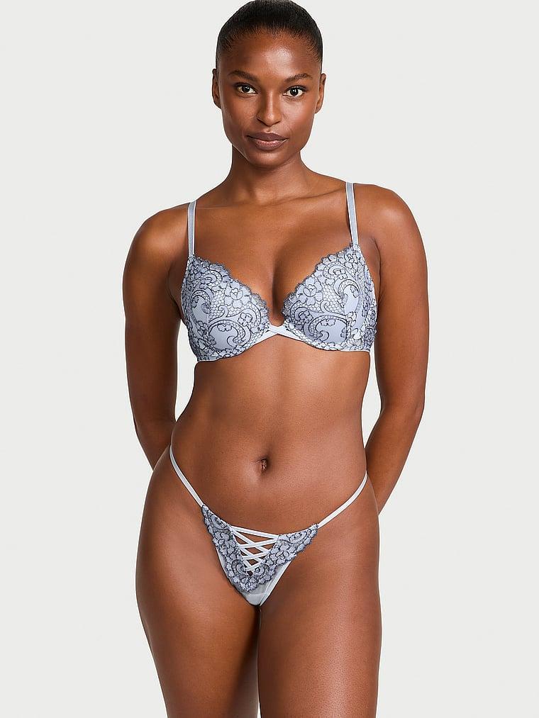 Boho Floral Embroidery Thong Panty Product Image