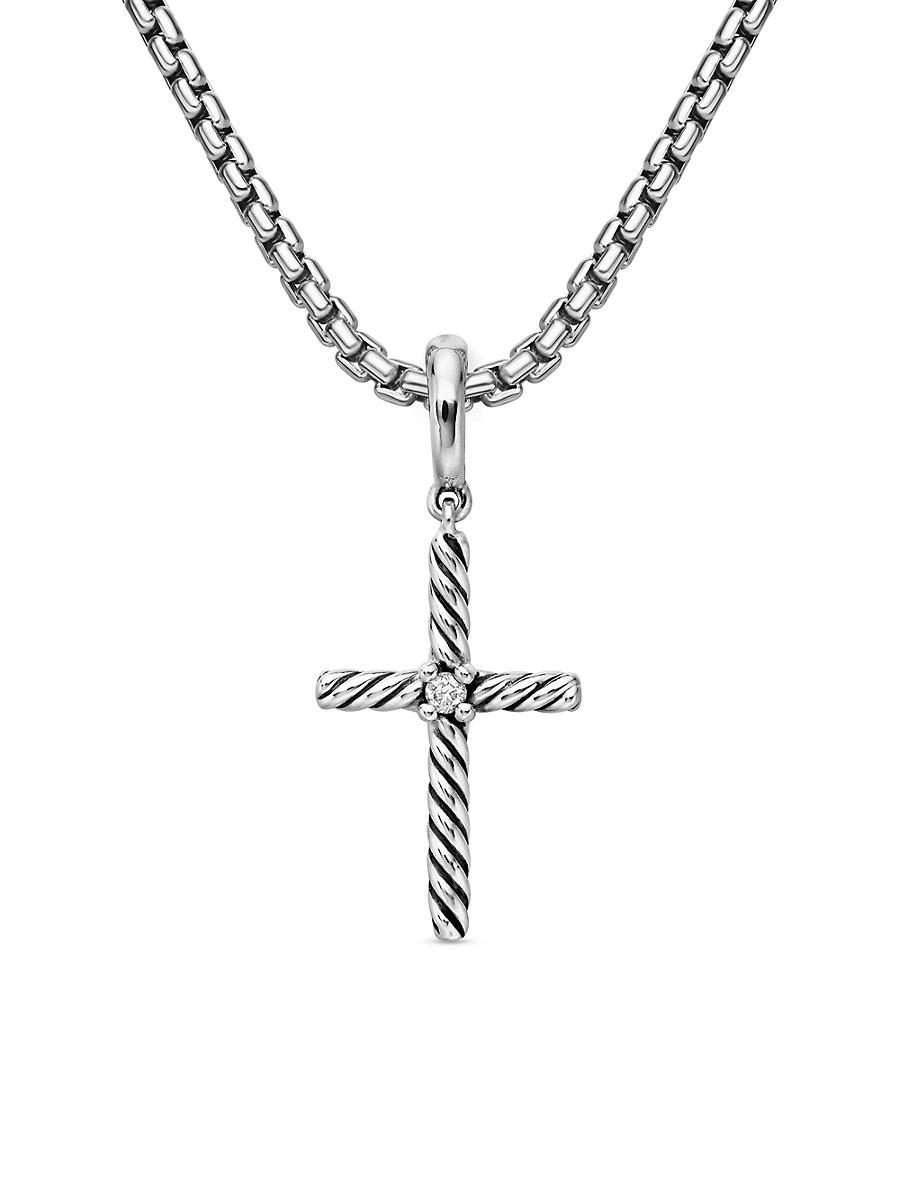 Womens Cable Classics Cross Pendant with Center Diamond Product Image