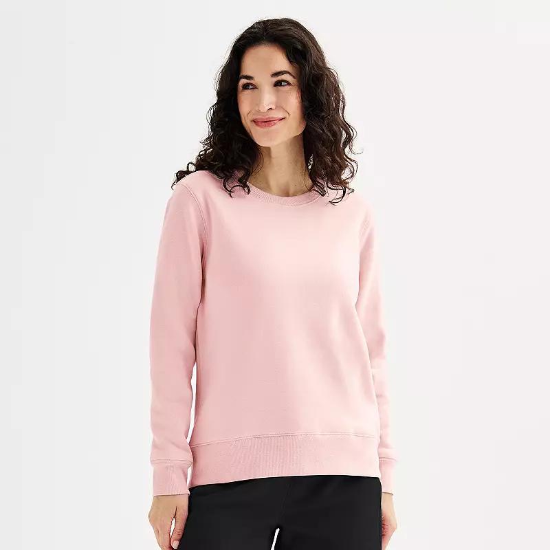 Women's Tek Gear® Ultrasoft Fleece Crewneck Sweatshirt, Size: Medium Tall, Pink Grigio Product Image