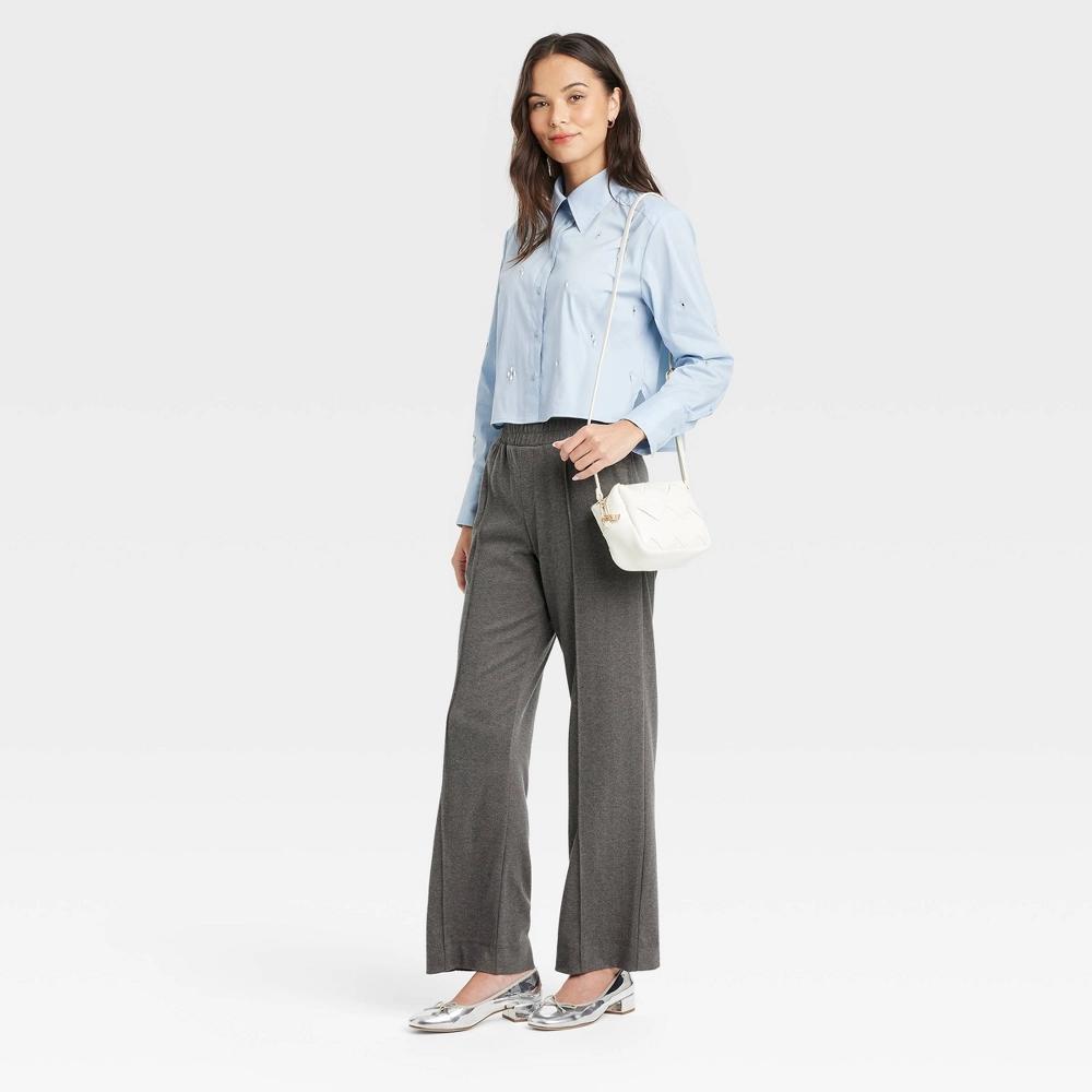 Womens High-Rise Straight Leg Pull-On Pants - A New Day XL Product Image