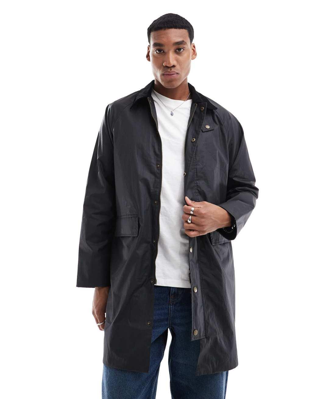Scalpers reece trench in dark gray   Product Image