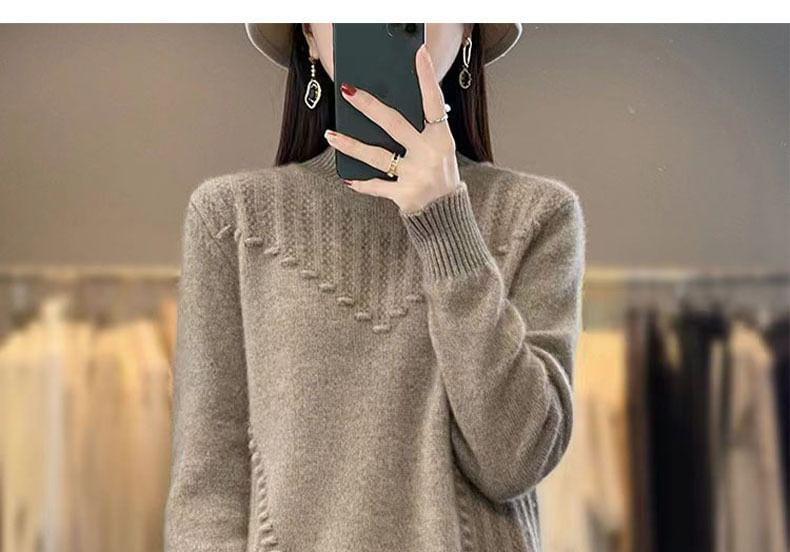 Mock Neck Sheath Sweater Dress Product Image