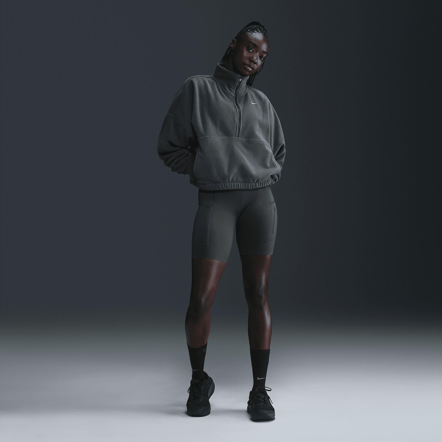 Nike One Women's Therma-FIT Oversized 1/2-Zip Fleece Top Product Image