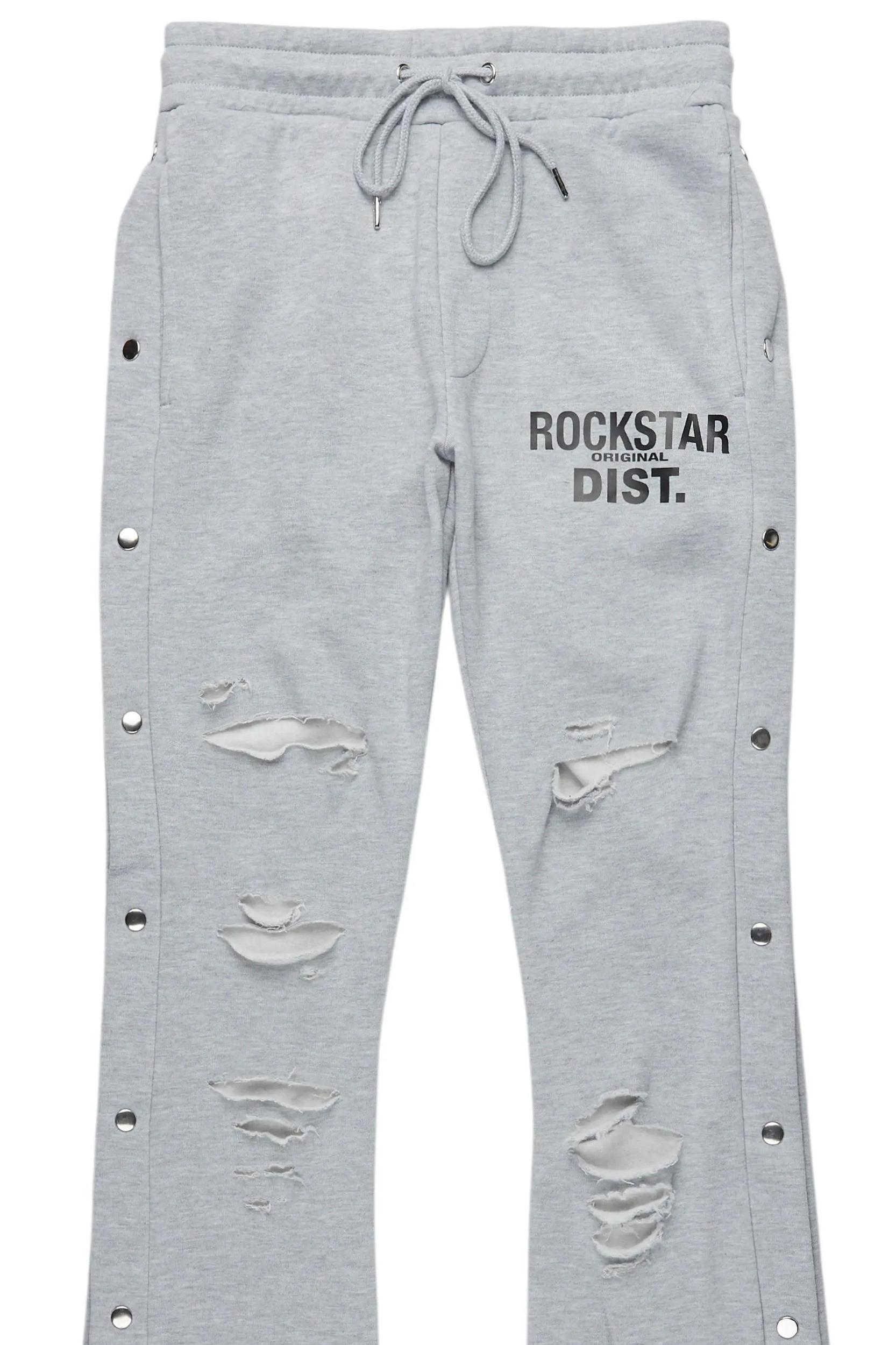 Chance Heather Grey Baggy Snap Button Pant Male Product Image