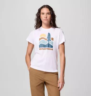 Columbia Womens Ruby Springs Graphic Fitted Short Sleeve Shirt- Product Image