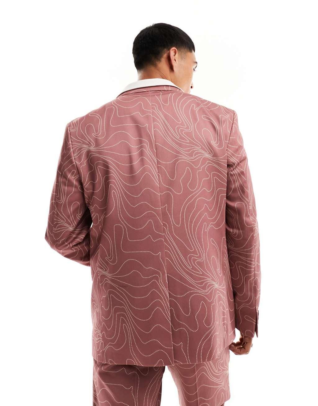 Viggo contour print suit jacket Product Image