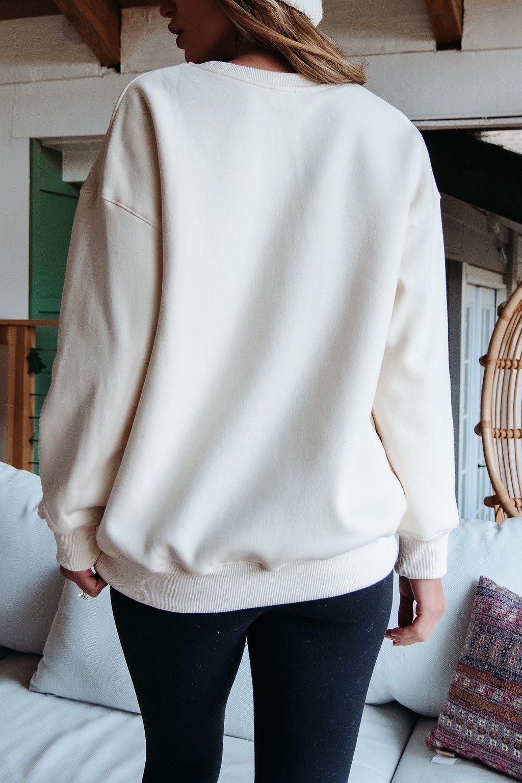 Cream Apres Ski Graphic Sweatshirt - FINAL SALE Product Image