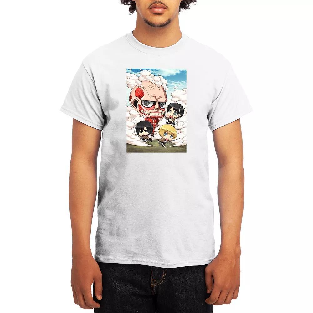 Men's Attack on Titan Group Chibi Poster Tee, Boy's, Size: Medium, White Product Image