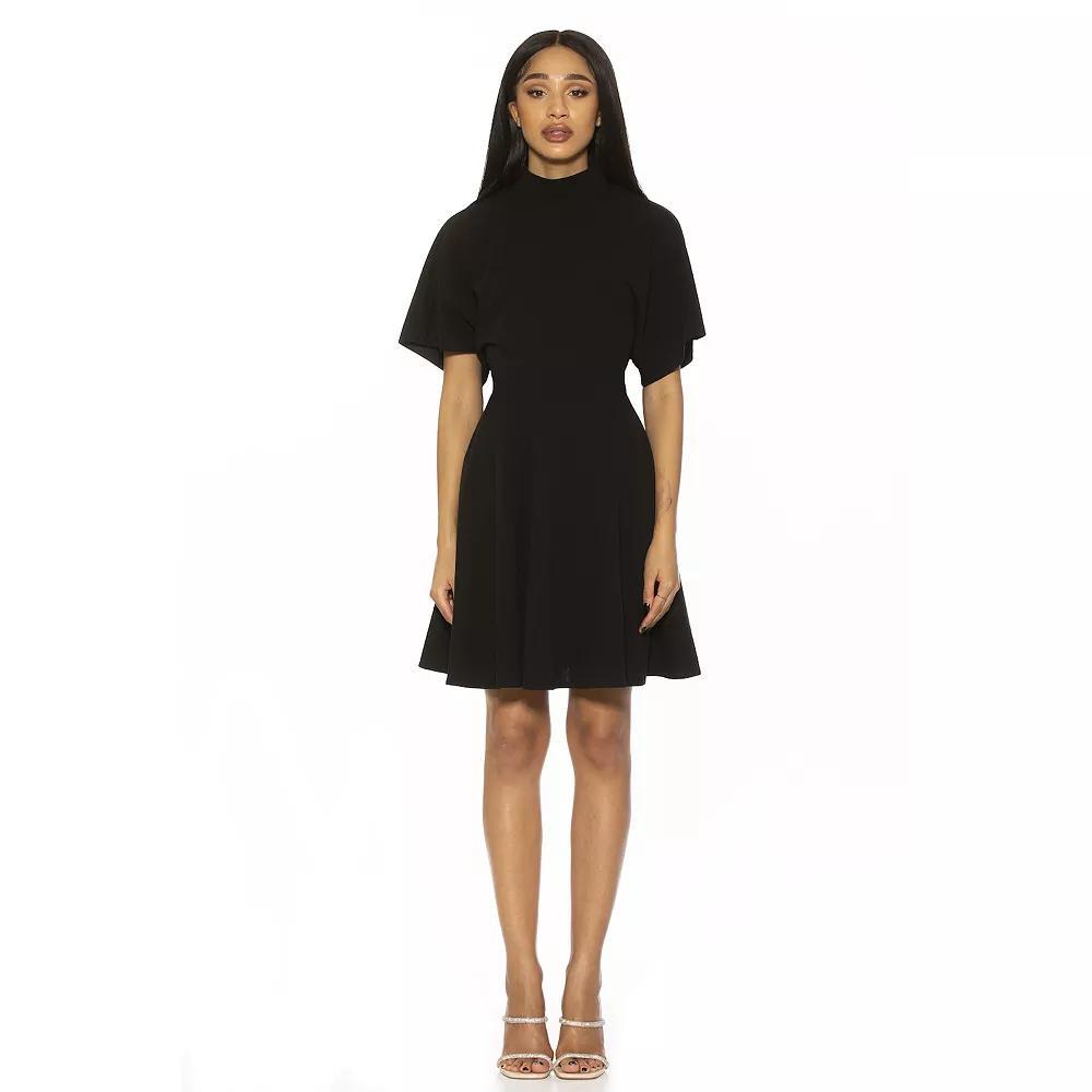Women's ALEXIA ADMOR Dolman Fit & Flare Mini Dress, Size: Large, Black Product Image