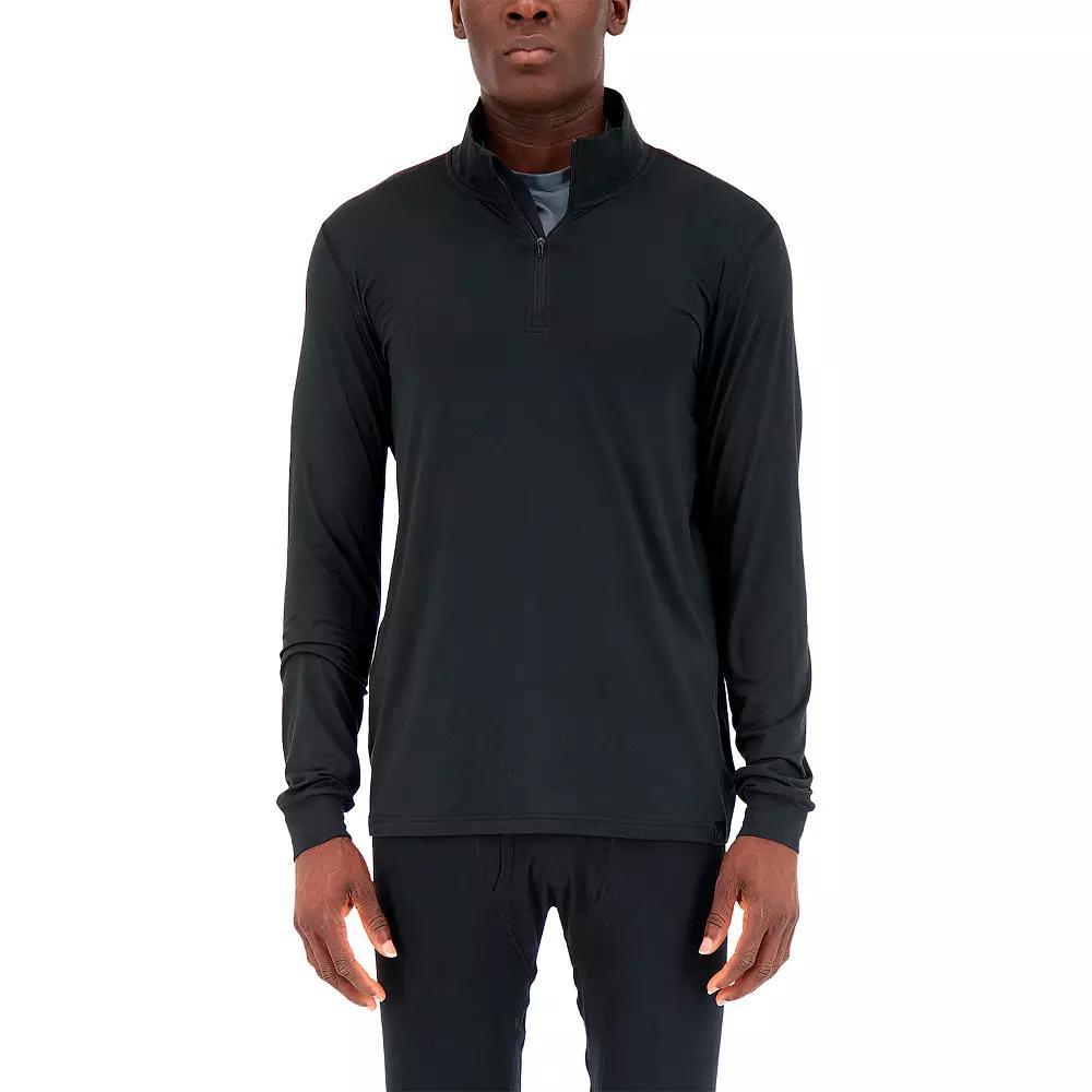 Men's Heat Holders Warm Quarter-Zip Baselayer Top, Size: Regular, Black Product Image
