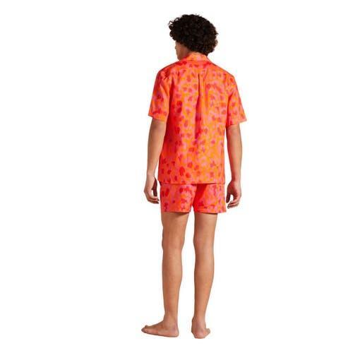 Mens New Leopard Linen Camp Shirt Product Image