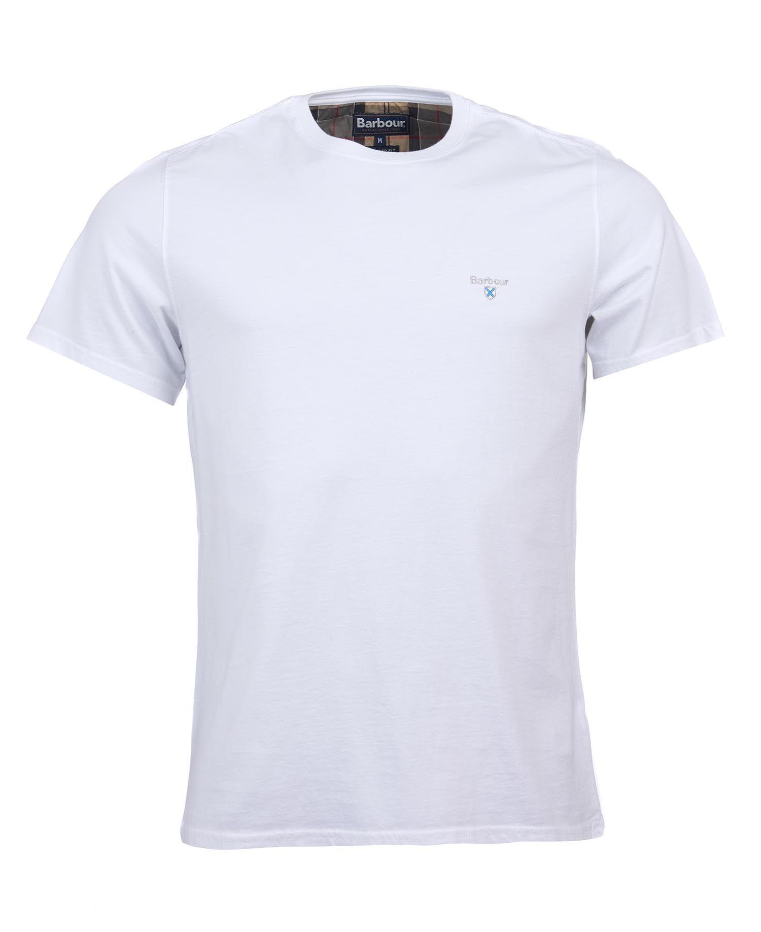 BARBOUR Embroidered-logo Cotton T-shirt In White Product Image