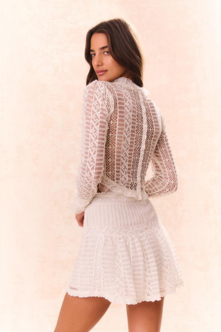 Etheline Crochet Lace Long Sleeve Top Product Image