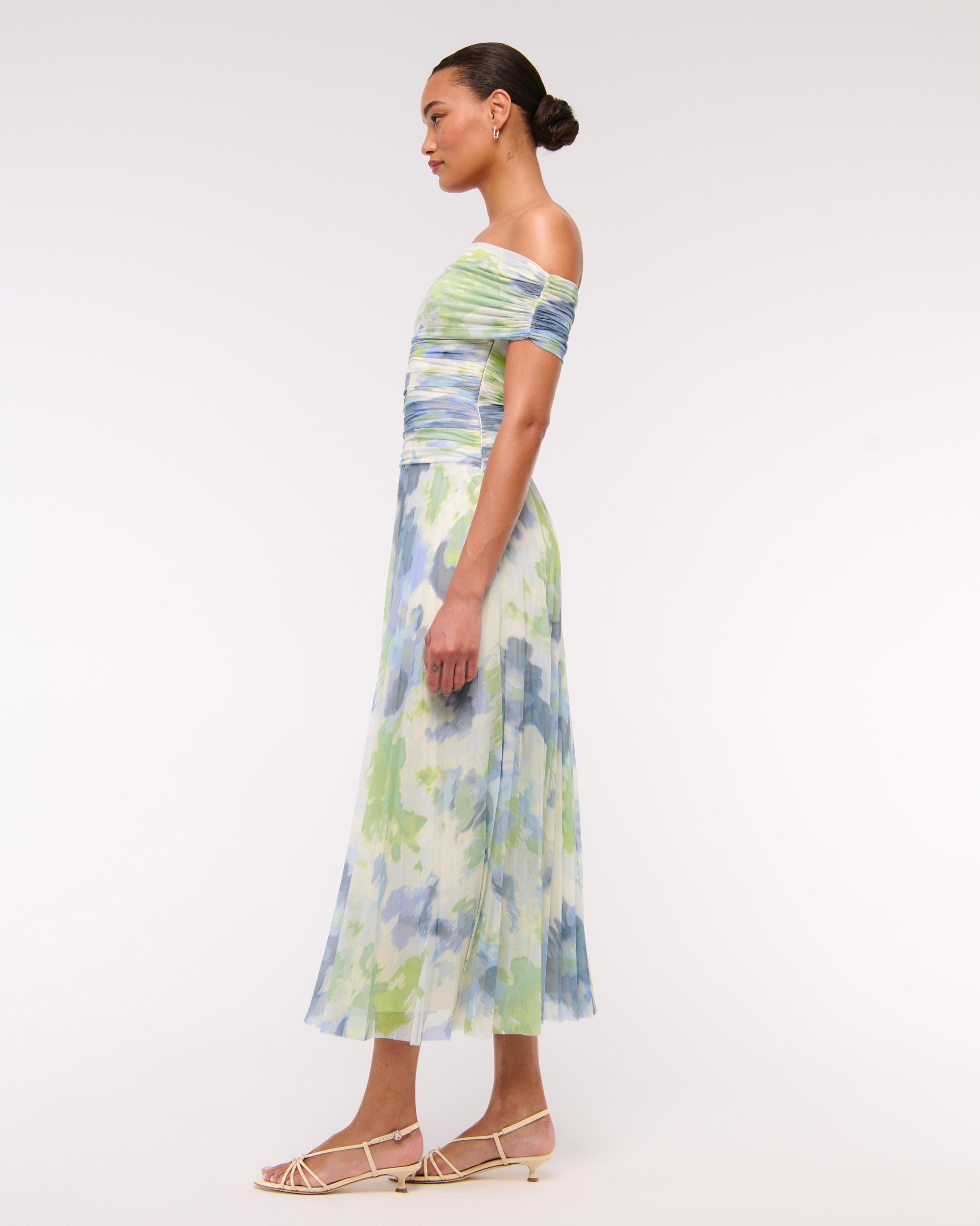 The A&F Giselle Drop-Waist Mesh Maxi Dress Product Image