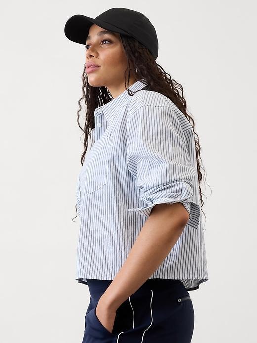 Midday Cropped Poplin Shirt Product Image