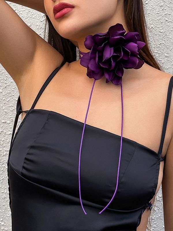 Flower Shape Lace-Up Dainty Necklace Accessories Product Image