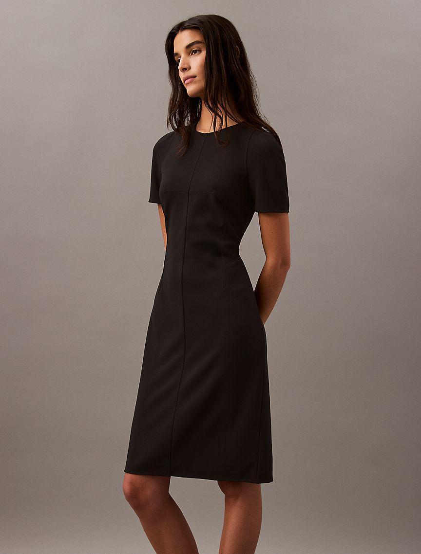 Compact Stretch Crepe Shift Dress Product Image