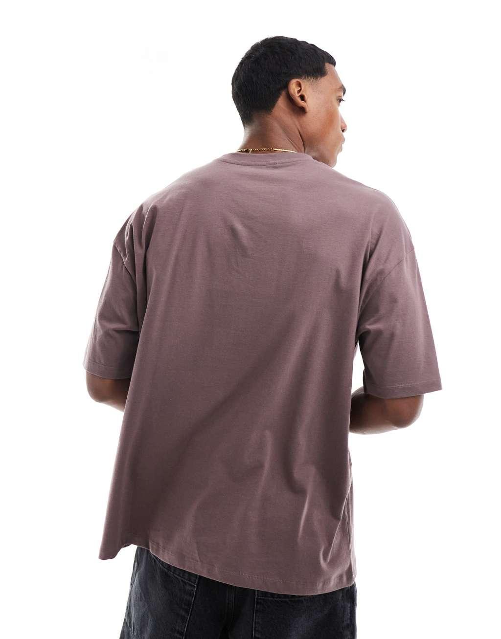ASOS DESIGN essential oversized t-shirt in brown Product Image