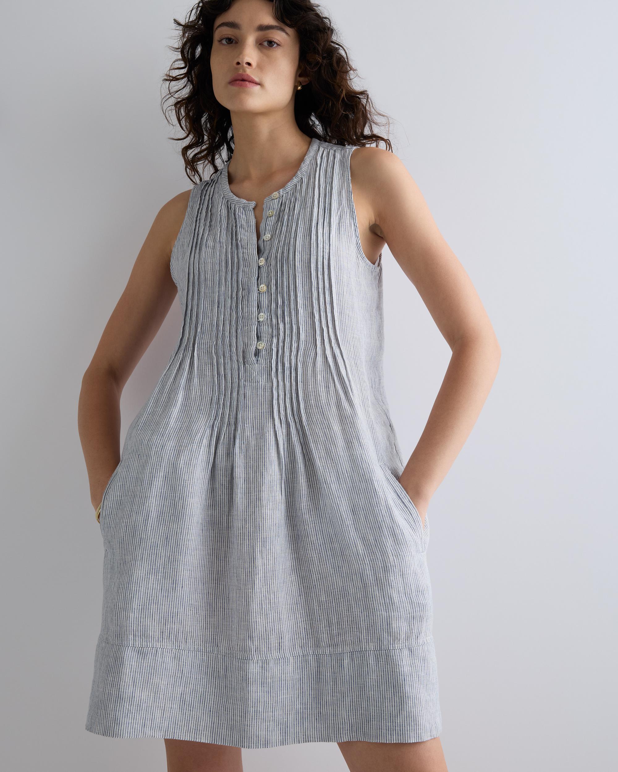 Quince | Women's 100% European Linen Sleeveless Swing Dress Product Image